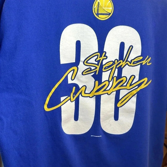 STEPHEN CURRY NBA Basketball short sleeve t-shirt blue Golden State Warriors LG - Picture 11 of 13